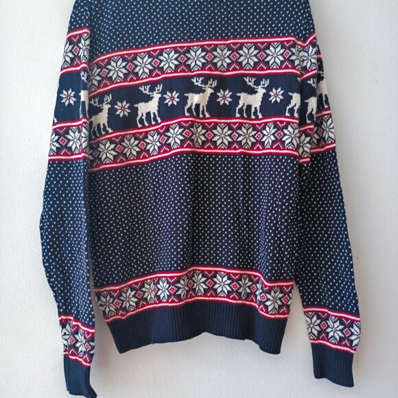 ASPEN Men's Xmas Navy Blue Sweater Crewneck | Size M - Picture 5 of 6